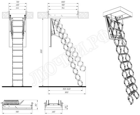 Чердачная лестница Fakro LST Lite 700*1000*3000 Чердачная лестница Fakro LST Lite 700*1000*3000