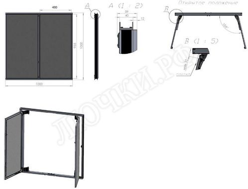 Люк под плитку Нажимной Секрет-Лайт 2 створки 1200*550 Люк под плитку Нажимной Секрет-Лайт 2 створки 1200*550