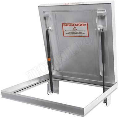 Напольный люк Макс с газовыми амортизаторами, запирание на болтах, 2 створки Напольный люк Макс с газовыми амортизаторами, запирание на болтах, 2 створки